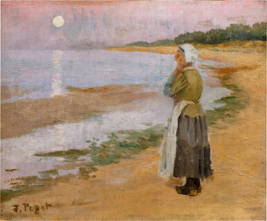 View full screen - View 1 of Lot 340. Paysanne au clair de lune.