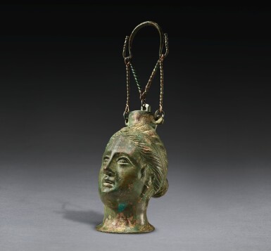 View full screen - View 1 of Lot 10. AN ETRUSCAN BRONZE BALSAMARIUM, CIRCA LATE 4TH/3RD CENTURY B.C..