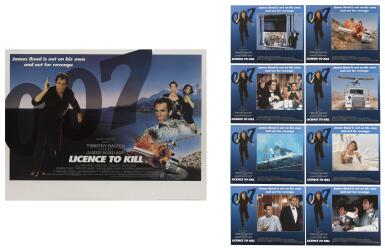 View full screen - View 1 of Lot 173. LICENCE TO KILL (1989) POSTER, BRITISH, WITH SET OF 8 LOBBY CARDS, US .