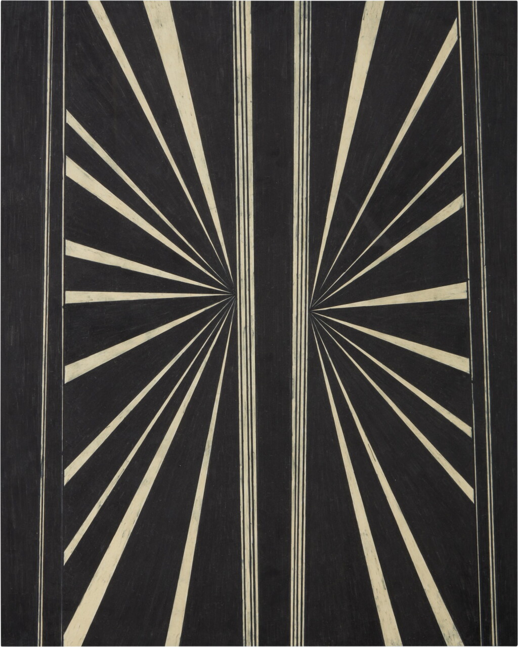 Voir en plein écran - Voir 1 du lot 246. Untitled (Black with Thin Cream Lines Symmetrical).
