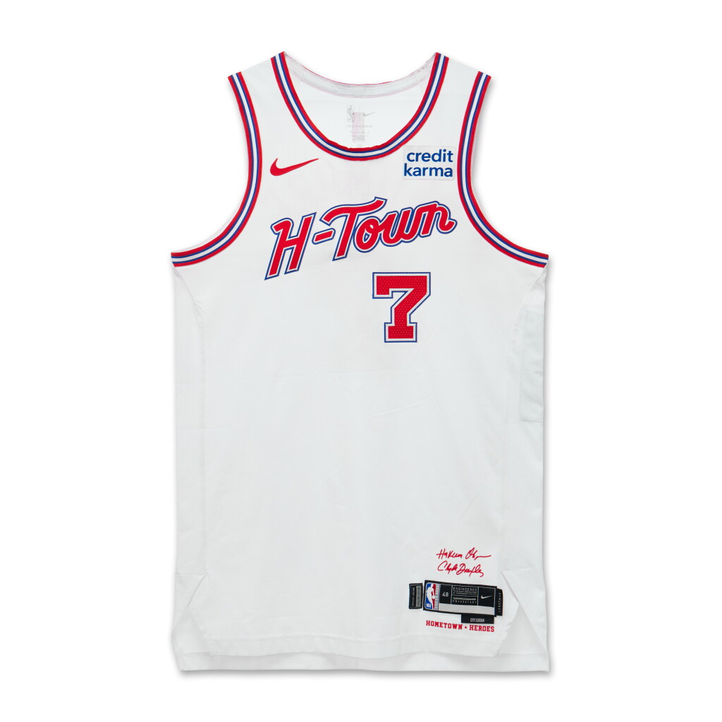 View full screen - View 1 of Lot 151. Cam Whitmore Houston Rockets 2023-2024 Game Worn City Edition Jersey .