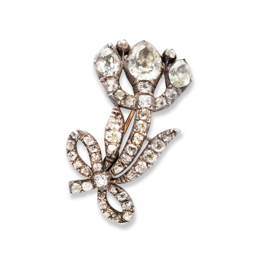 View full screen - View 1 of Lot 40. Empress Catherine the Great: A Silver and Diamond Flower Dress Trimming from the Russian Imperial Jewels, attributed to Duval, circa 1780.