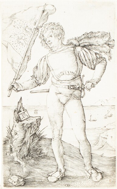 View full screen - View 1 of Lot 1372. The Standard Bearer (Bartsch 87; Meder, Hollstein 92).