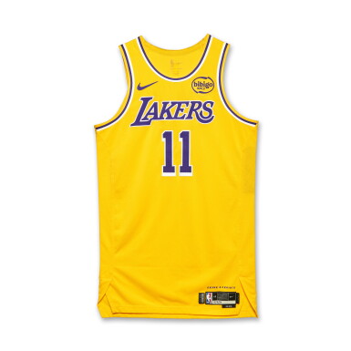 View full screen - View 1 of Lot 28. Jaxson Hayes Los Angeles Lakers 2026 NBA Playoffs Western Conference Round 1 Game Worn Icon Edition Jersey | Game 1 .