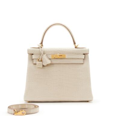 View full screen - View 1 of Lot 2. Beton Matte Porosus Crocodile Kelly 28 Retourne Gold Hardware, 2022.