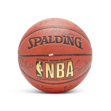 View full screen - View 1 of Lot 77. Los Angeles Lakers 1999-2000 NBA World Champions Multi-Signed Basketball .