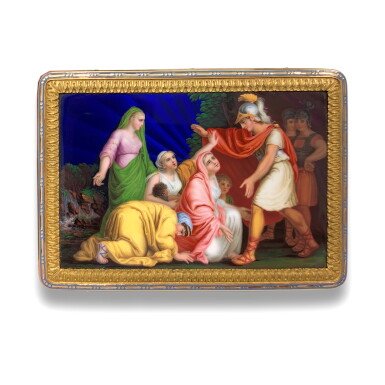 View full screen - View 1 of Lot 1238. A gold and enamel snuff box, Joly, Chenevard & Jouvet, Geneva, circa 1810.