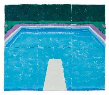 View full screen - View 1 of Lot 32. DAVID HOCKNEY | POOL ON A CLOUDY DAY WITH RAIN (PAPER POOL 22).