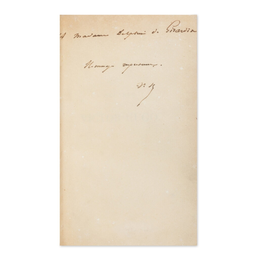View full screen - View 1 of Lot 44. Les Orientales. Paris,1829. Édition originale avec envoi à Mme de Girardin (rel. de Thierry, sr de Petit-Simier).