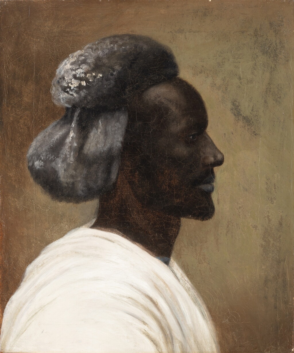 View full screen - View 1 of Lot 4. European School, probably late 19th Century, Two paintings of Beja People’s | Ecole européenne, probablement fin du XIXe siècle, Portraits d'hommes du Peuple Beja.