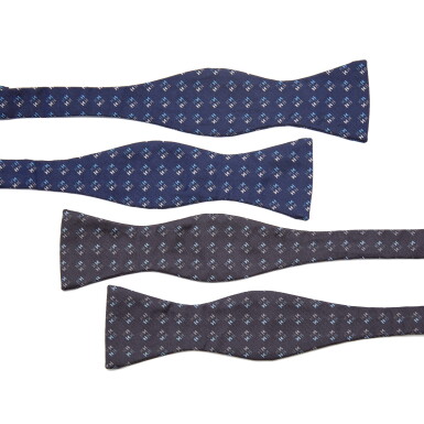 View full screen - View 1 of Lot 220. A Set of Two: Anthracite and Marine Carre d'H Silk Bowties, 2010's.