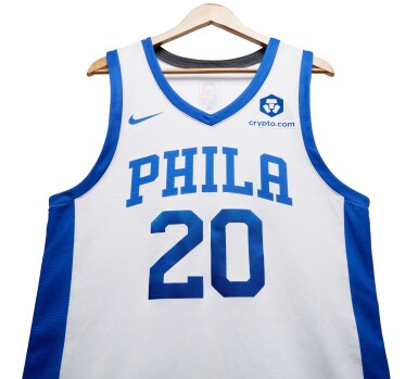 View full screen - View 1 of Lot 14. Jared McCain Philadelphia 76ers 2024 Summer League Game Worn Jersey | NBA 2K25 Summer League Debut.
