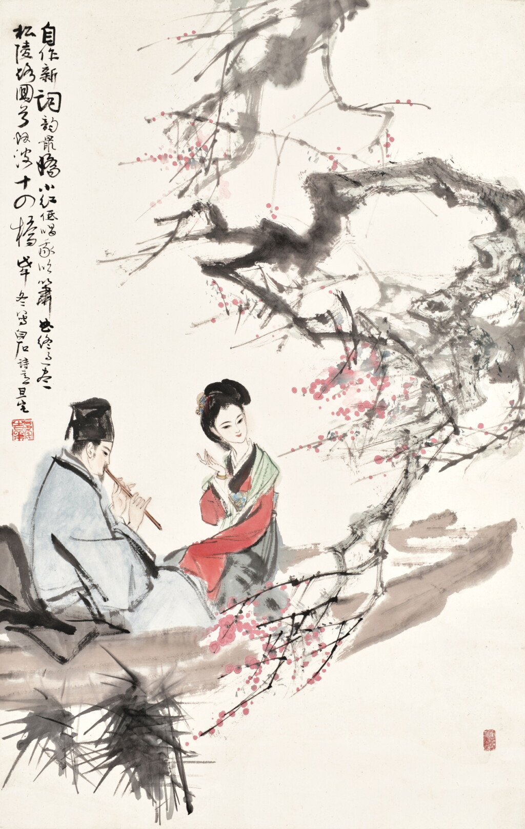 View full screen - View 1 of Lot 3159. 劉旦宅 小紅低唱我吹簫 | Liu Danzhai, Scholar and Beauty.