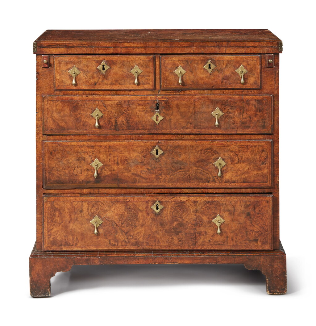 View full screen - View 1 of Lot 134. A George I Walnut and Burl Walnut Bachelor’s Chest, Circa 1725.
