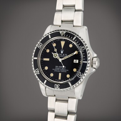 View full screen - View 1 of Lot 521. Reference 1665 Sea-Dweller | A stainless steel automatic wristwatch with date and bracelet, Circa 1978.