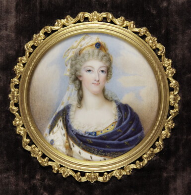 View full screen - View 1 of Lot 242. Portrait of Queen Marie-Antoinette, French School, 19th century.