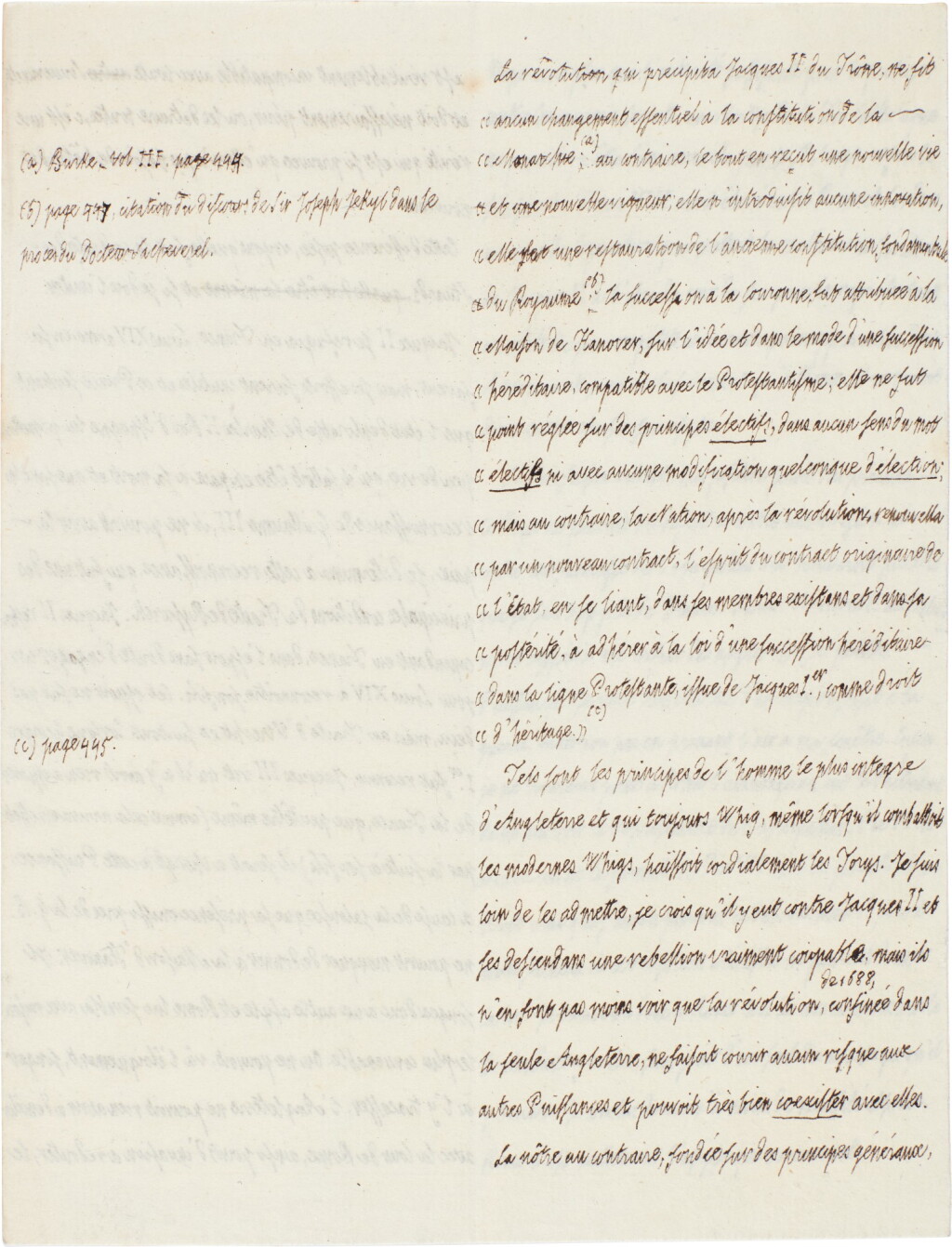 View full screen - View 1 of Lot 89. King Louis XVIII | Autograph manuscript essay on Revolution.