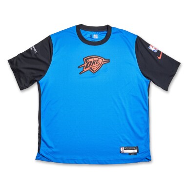 View full screen - View 1 of Lot 67. Isaiah Hartenstein Oklahoma City Thunder 2025 Western Conference Semifinals Game Issued City Edition Warmup Set | Game 1 | Probable Wear | NBA Champion.