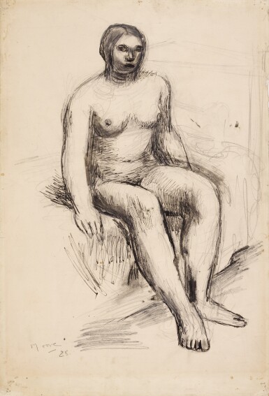 View full screen - View 1 of Lot 348. Seated Nude.