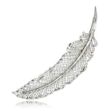 View full screen - View 1 of Lot 29. A diamond brooch, circa 1950.