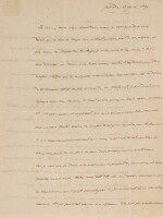 4 lettres autographes signées à François Mongin de Montrol, notes et manuscrits autographes. Ensemble relatif à la polémique qui opposa Dumont d'Urville à François Arago au sujet de l'expédition vers le continent austral, en 1837.