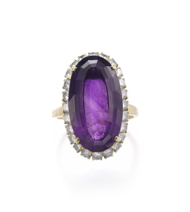 View full screen - View 1 of Lot 35. AMETHYST AND DIAMOND RING | BULGARI.