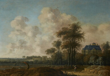 View full screen - View 1 of Lot 216. JACOB VAN DER CROOS | LANDSCAPE WITH A VIEW OF HUIS TEN BOSCH PALACE.