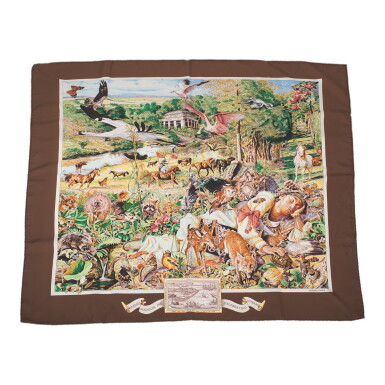 View full screen - View 1 of Lot 35. Hermès "Madison Avenue" Silk Twill Scarf 90cm.