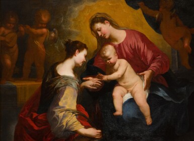 View full screen - View 1 of Lot 182. The Mystic Marriage of Saint Catherine.