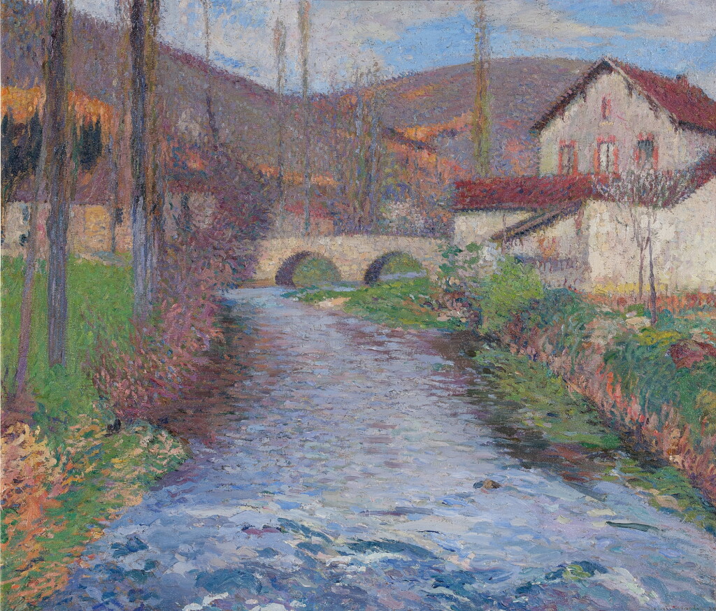 View full screen - View 1 of Lot 403. L'École et le pont sur le Vert à Labastide-du-Vert .