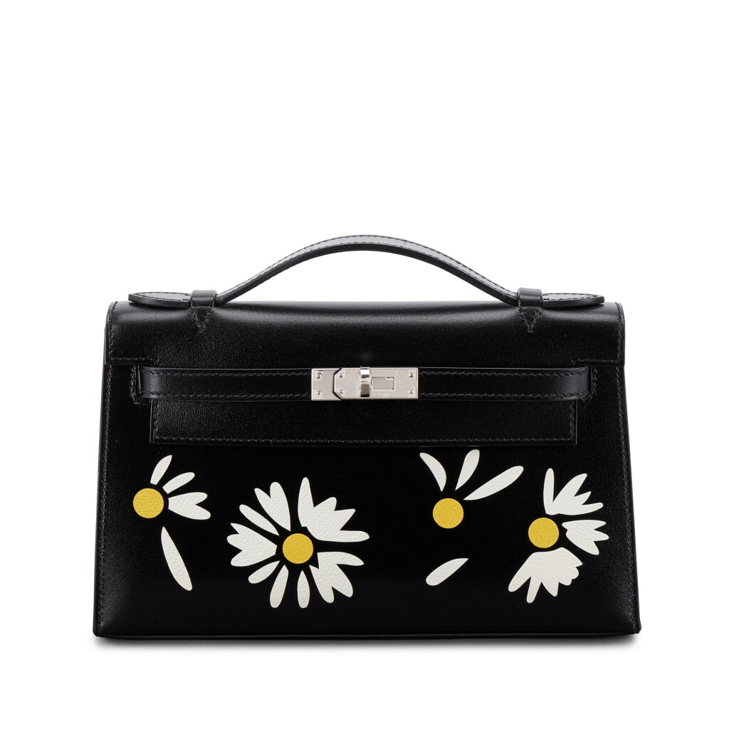 View full screen - View 1 of Lot 517. Limited Edition Black Box, White and Jaune Chèvre Inlay Daisy Kelly Pochette Palladium Hardware, 2026.
