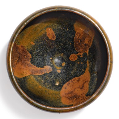 View full screen - View 1 of Lot 107. A russet-splashed black-glazed bowl, Yuan dynasty | 元 黑釉鐵鏽花紋盌.