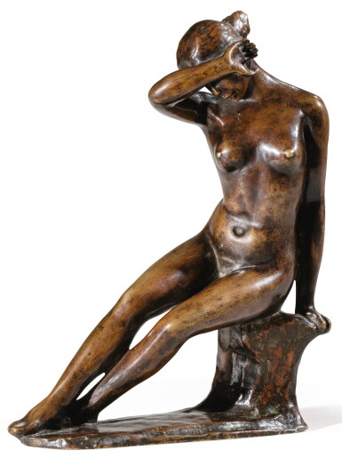 View full screen - View 1 of Lot 42. ARISTIDE MAILLOL | JEUNE FILLE SE VOILANT LES YEUX.