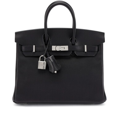 View full screen - View 1 of Lot 518. Black Volupto Birkin 25 Palladium Hardware, 2025.