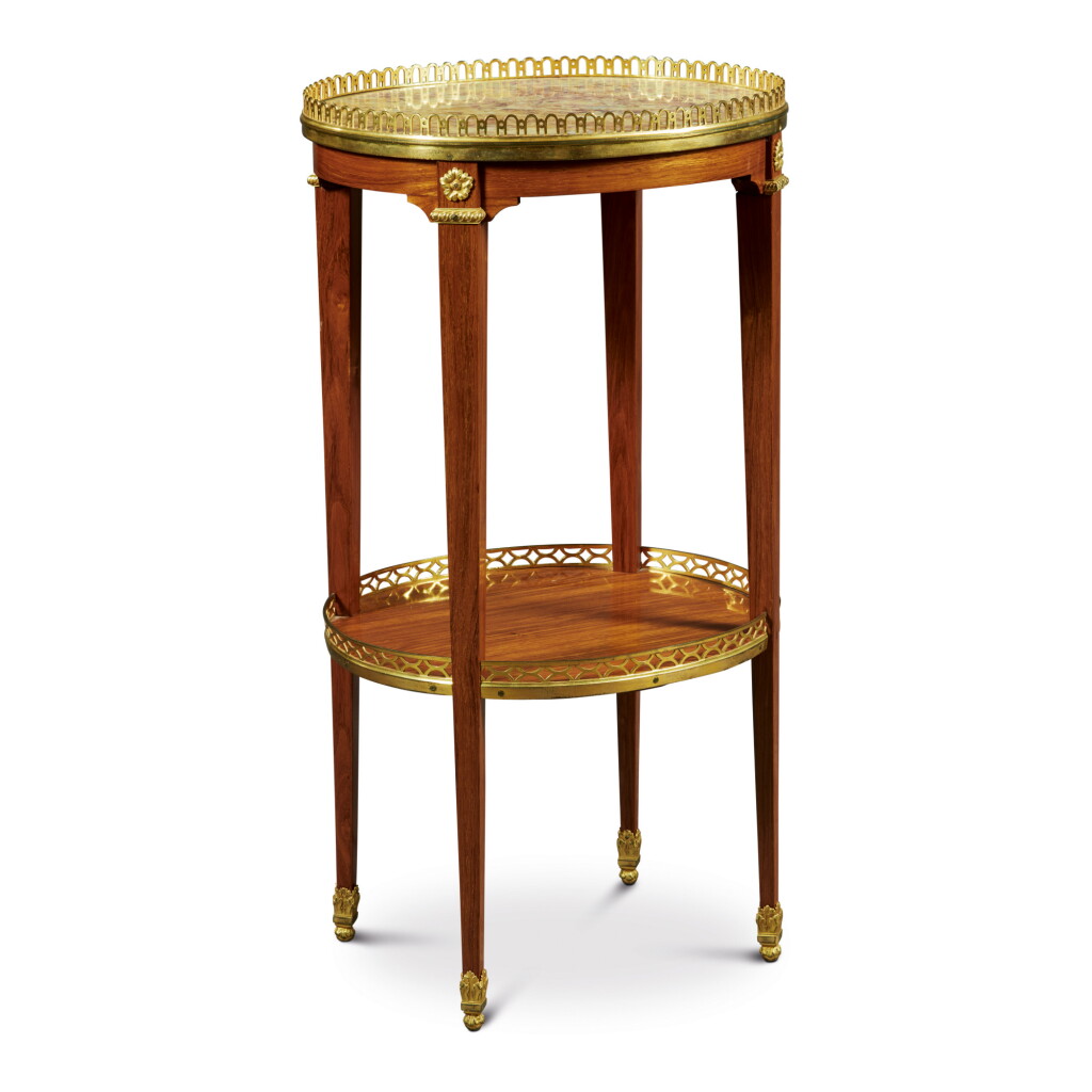 View full screen - View 1 of Lot 190. A LOUIS XVI GILT BRONZE-MOUNTED TULIPWOOD SMALL TABLE DE MILIEU BY CRAMER, CIRCA 1780 .