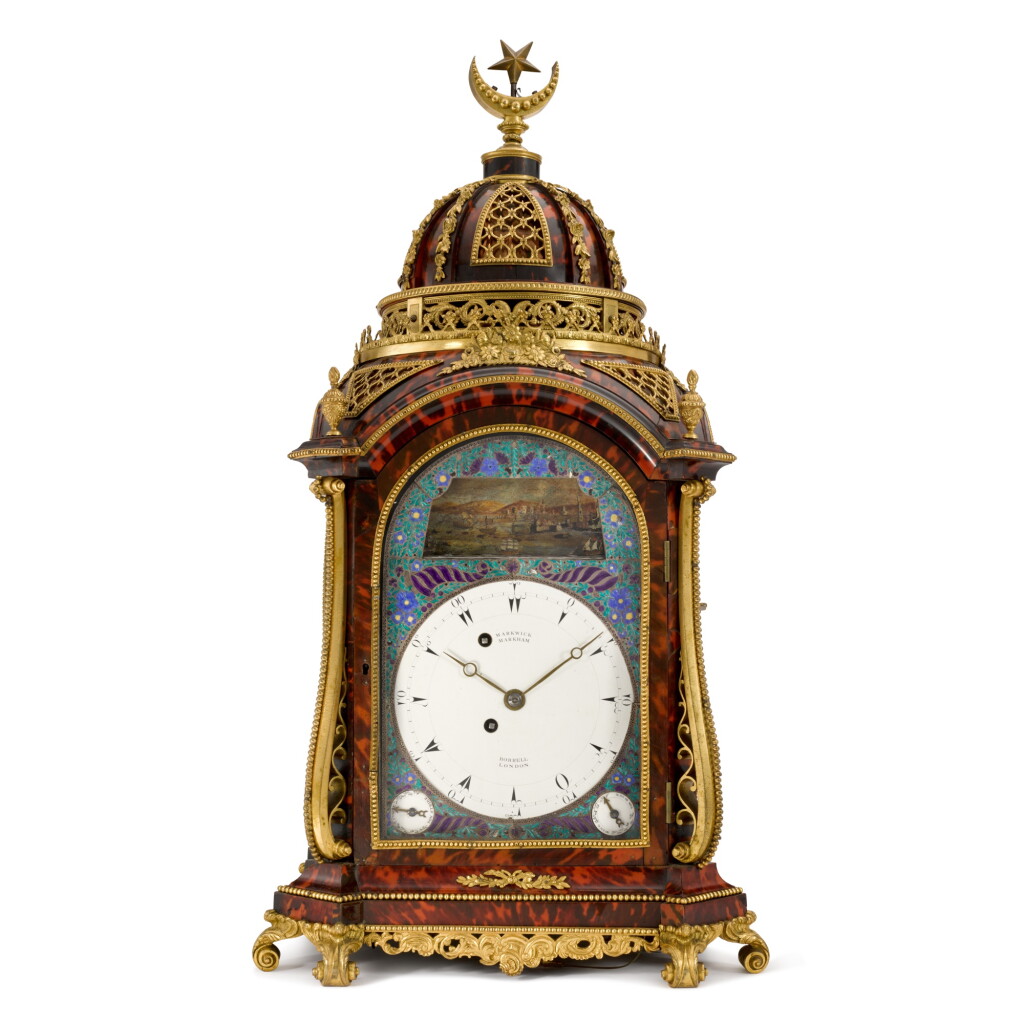 View full screen - View 1 of Lot 101. A large George III gilt-mounted turtleshell quarter striking musical automaton table clock for the Turkish market, Markwick Markham, Borrell, London, circa 1790.