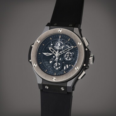 View full screen - View 1 of Lot 143. Reference 310.CK.1140.RX Big Bang "Aero Bang Morgan" | A limited edition ceramic and titanium semi-skeletonized chronograph wristwatch, Circa 2009.