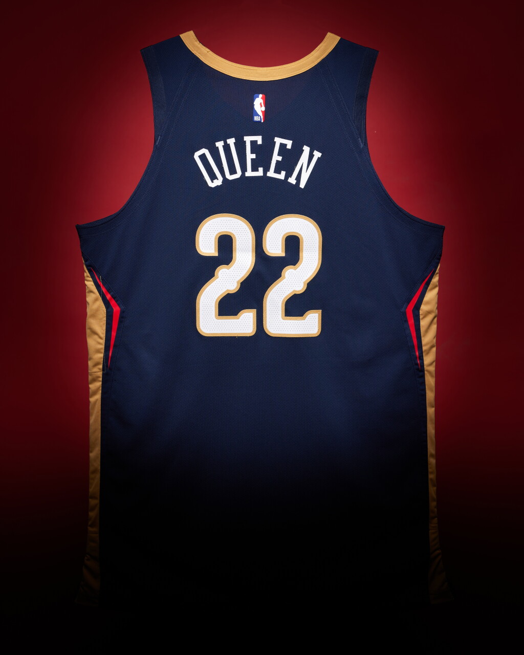 View full screen - View 1 of Lot 10. Derik Queen New Orleans Pelicans 2025-2026 Game Worn Icon Edition Jersey | First Career 30-Point Game | All-Rookie Second Team.