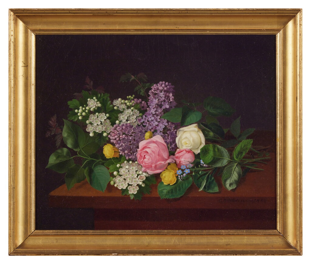View full screen - View 1 of Lot 198. Assorted Flowers on a Ledge.
