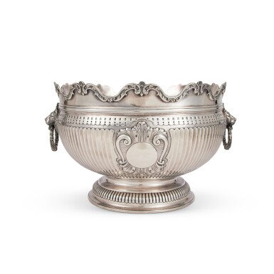 View full screen - View 1 of Lot 368. A Large Victorian Silver Punch Bowl, F.B. Thomas & Co., London, 1874.