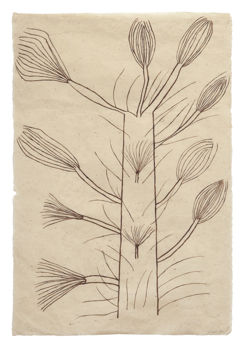 View full screen - View 1 of Lot 1220. Hii Hi Henaki Kuami XI (Leafless Tree / Árbol sin hojas).