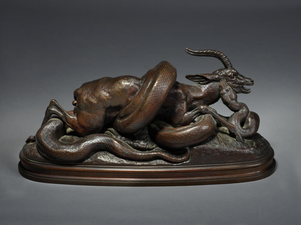 View full screen - View 1 of Lot 392. Python enlaçant une gazelle (Python Crushing a Gazelle).