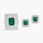 Emerald and Diamond Demi-Parure | 祖母綠 配 鑽石 戒指 及 耳環 套裝