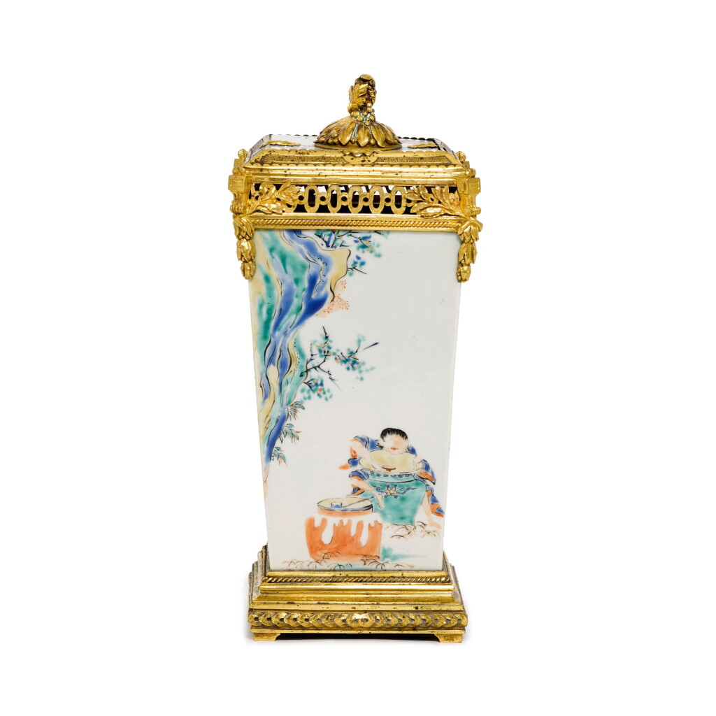 View full screen - View 1 of Lot 41. A gilt-bronze mounted Kakiemon pot pourri vase and cover by Escalier de Cristal, Paris, the mounts 19th century, the porcelain Japanese late 17th century.
