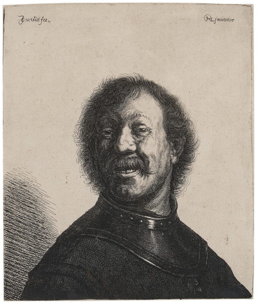 View full screen - View 1 of Lot 301. Laughing Man in a Gorget (Hollstein 21).