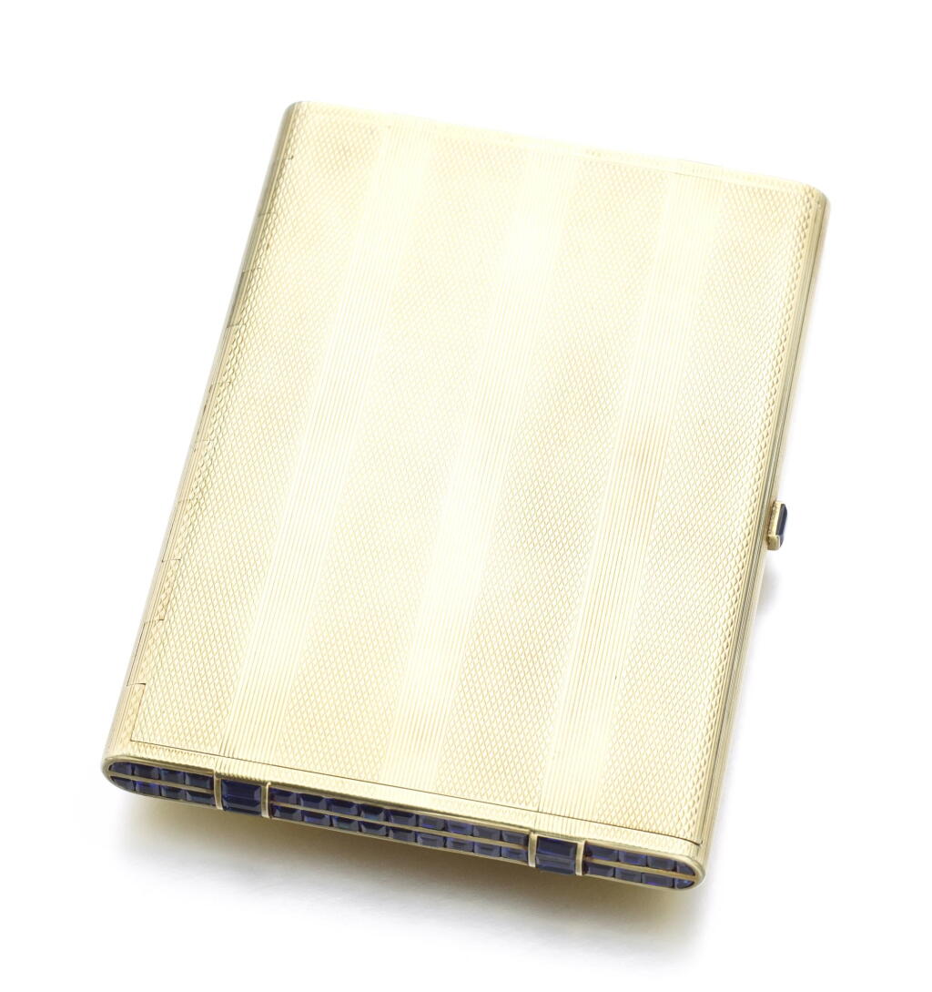 View full screen - View 1 of Lot 88. GOLD AND SAPPHIRE CIGARETTE CASE | CARTIER.