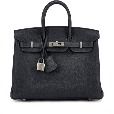View full screen - View 1 of Lot 1105. Gris Misty Togo Birkin 25 Palladium Hardware, 2024.