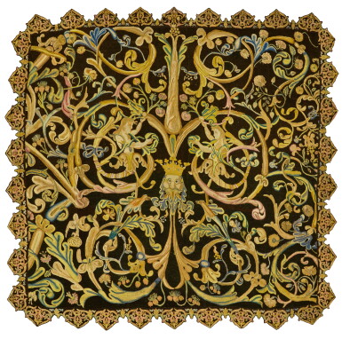 View full screen - View 1 of Lot 583. A Portuguese Needlework Carpet, Arraiolos, 18th Century.