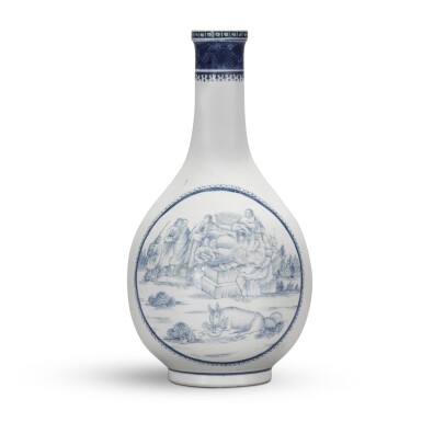 View full screen - View 1 of Lot 90. A blue and white 'cruxifixion' vase Qing dynasty, 18th century.