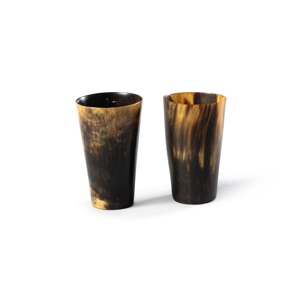 View full screen - View 1 of Lot 13. Two cow horn pencils boxes, 20th century.